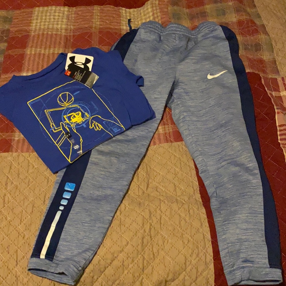 Boys athletic bundle - large - Nike and Under Armour